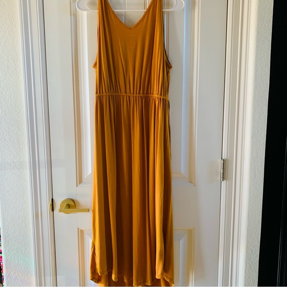 Sonoma Maternity Mustard Yellow Side Tie Midi Dress | Medium - Picture 5 of 5
